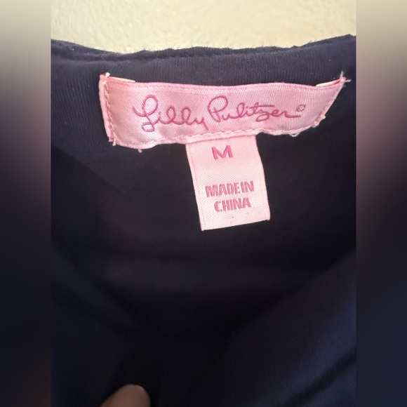 Lilly Pulitzer. Athens Tide Blue Hollar For a Dollar Eyelet Dress. Size Medium. - Picture 5 of 7